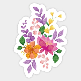 Watercolor Floral Art Sticker